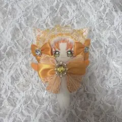 いつぬい ちびぐるみ 着ぐるみ ぬい服 猫耳 オレンジ レース 天使 羽