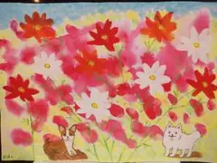 アクリル画　犬　チワワ