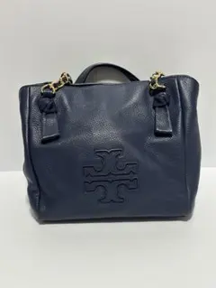 Tory Burch ネイビー レザー ハンドバッグのサムネイル