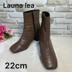 Launa lea ラウナレア スクエアチャンキーヒール ショートブーツ 22のサムネイル