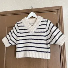 THE TOE Baklava Crop Knit トゥー　半袖ボーダーニット