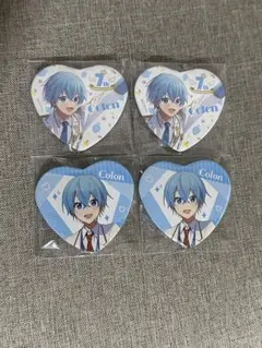 ころん 缶バッジ 4個セット ハート型