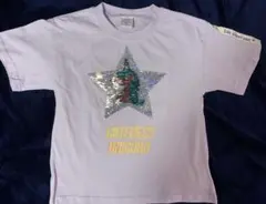 ユニコーン スパンコール Tシャツ 薄紫色