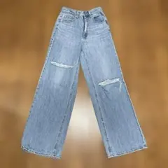 gu セミワイドダメージパンツ　Sサイズ
