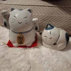 新品】縁起物 金運 微笑み 招き猫 セット ネコ置物 瀬戸焼 - メルカリ