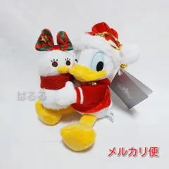ドナルド　デイジー　ぬいぐるみキーホルダー　ディズニー　クリスマス