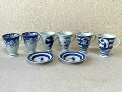 有田焼 青花 カップ 6客 ソーサー2枚 染付 和食器 コーヒーカップ