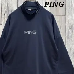 ピン　PING モックネック　長袖　シャツ　ネイビー　M ゴルフウェア