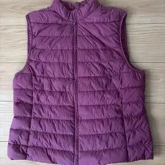 パープル キルティングダウンベスト