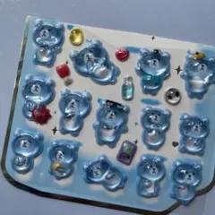 ３Ｄステッカーお裾分け　青くま　くま