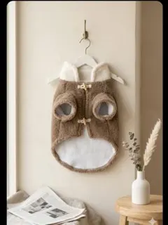 【美品】犬服 ボア ダッフルコート XL ブラウン もこもこ 暖かベスト