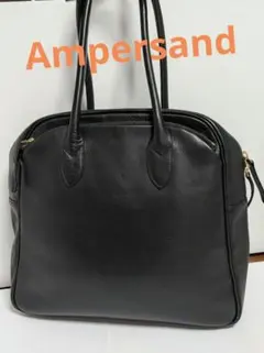 Ampersand アンパサンド レザー トートバッグ 黒 ゴールドファスナー