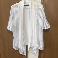 & by P&D シアー 2way カーディガン 白 ストライプ シースルーのサムネイル