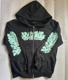XLARGE グラフィティパーカー Mサイズ ブラック ジップパーカー