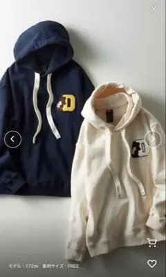 美品☆ ダブスタ　Dロゴフーディーパーカー（WEB限定）アイボリー　完売品