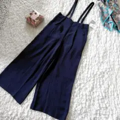 ご専用◆スローブイエナ◆タグ付　リネンライクサスペンダーパンツ　40　ネイビー