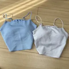GU トップス キャミソール レディース M 2点セット（ブルーとピンク）