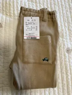 ファミリア　ベージュ ロングパンツ 100cm 車刺繍