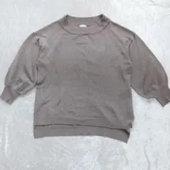 アースミュージックアンドエコロジー リブ編み 長袖 ニット ピンク くすみ F