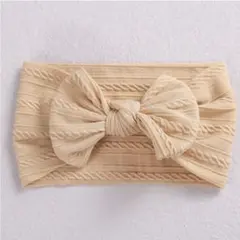 リボンヘアバンド キッズ  0歳 1歳 2歳 3歳 #04ベージュ