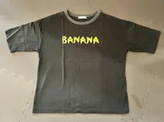 ニコアンドNiko and…BANANA ロゴプリント 半袖Tシャツ ブラック