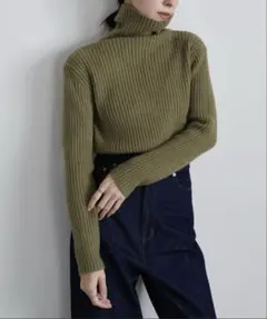 select MOCA タートルネックリブニット