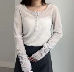 solleim シアーベロアヘンリーネックロンT