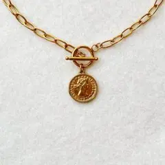 ネックレス コイン チェーン マンテル ゴールド 新品 男女兼用 ステンレス