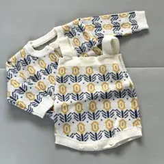 【美品】シーイン　SHEIN 花柄ロンパース・カバーオール　カーディガン