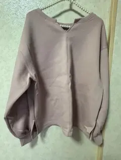 earth music&ecology ピンク Vネック トレーナー スウェット