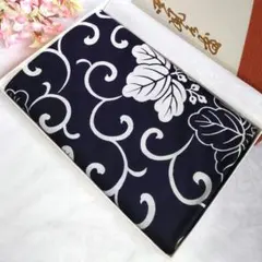 新品　大判風呂敷　本染め　桐唐草文様　五三の桐　３巾　綿100%　東好み　箱入り