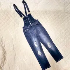 オーバーオール レディース サロペット デニム ブルー デニムオーバーオール