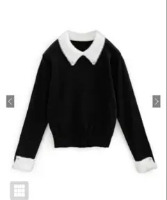 お値下げ♡GRL フェザー配色襟付きニットトップス k9369f