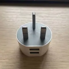 USB充電器 2ポート ホワイト 3ピンプラグ