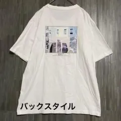 グローバルワーク　バックプリントTシャツ　白　XL