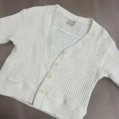 petit main ホワイト カーディガン 80 プティマイン