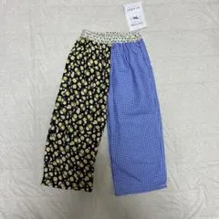 新品未使用タグ付き　110cm パッチワークパンツ　ワイドパンツ　しまむら