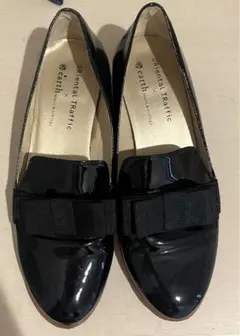 黒のリボン付きローファー　サイズ37