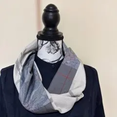 かぶりスヌード　着物リメイク　ハンドメイド 正絹　紬