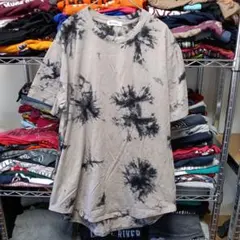 は90s中国製ヴィンテージLタイダイグレーロゴtシャツUSA直輸入メンズ古着のサムネイル