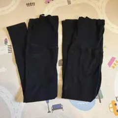 黒 マタニティ ストレッチ レギンスパンツ Mサイズ 2本
