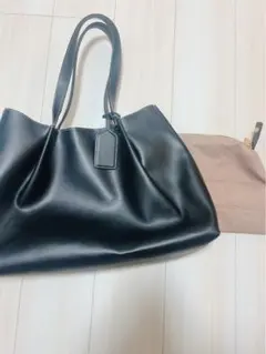 ZARA ブラックバッグ ポーチ付き