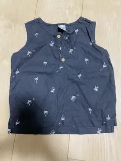 ネイビー 刺繍入り トップス＆ショートパンツ セットのサムネイル