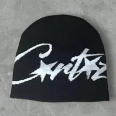 ビーニー　y2kグランジ　海外ストリート　 corteiz コーテイズ　ブラック
