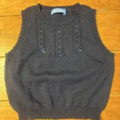 familiar ファミリア 女の子　ネイビー　ニットベスト 100 フォーマル