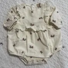 プティマイン　ロンパース　刺繍　フリル　70