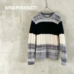 【美品】WRAPINKNOTラッピンノット　ケーブルニット/セーター　日本製◆