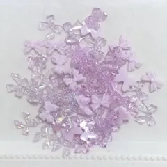 【残り1点】ネイルパーツ デコ　180個　紫　パープル　オーロラリボンクリア