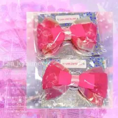一点もの♡手作りリボンヘアゴム 2個セット｜夢かわ・ピンク系