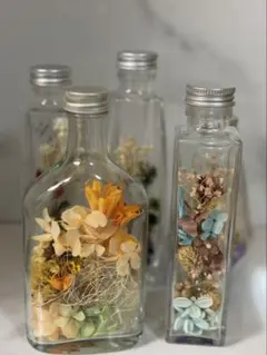 多彩なドライフラワーのハーバリウム　オイル付き